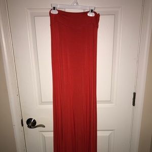 Orange maxi skirt